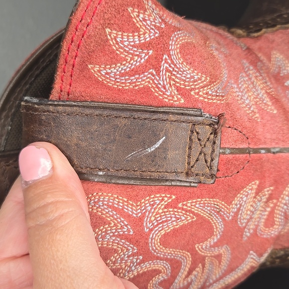 Ariat Fatbaby Red Pull On Cowboy Boots Size 7.5 - Picture 9 of 11